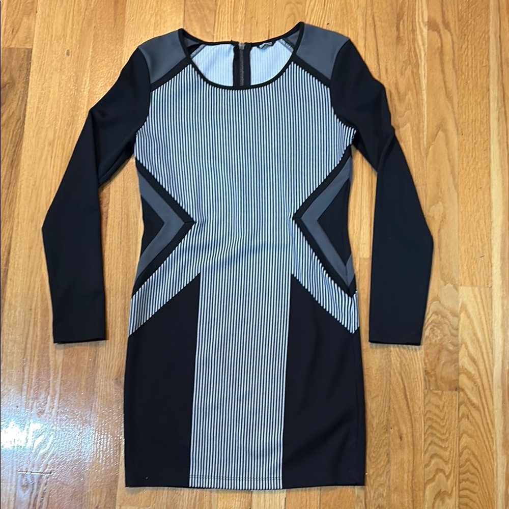 Black and Gray Geometric Women's Dress